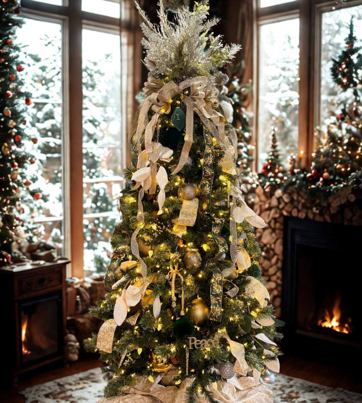 Silver and Gold Holiday Tree Decorating Kit