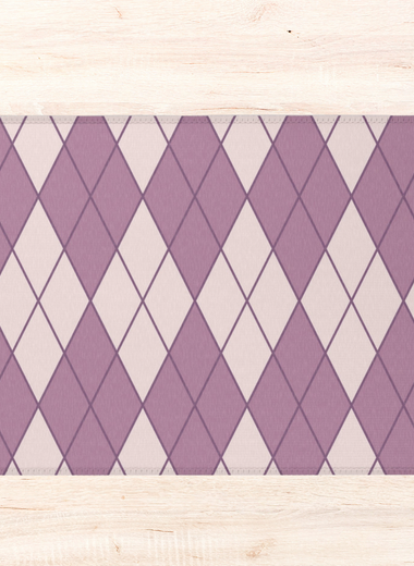 Pet Playpen Floor Mat Rug, Purple Argyle