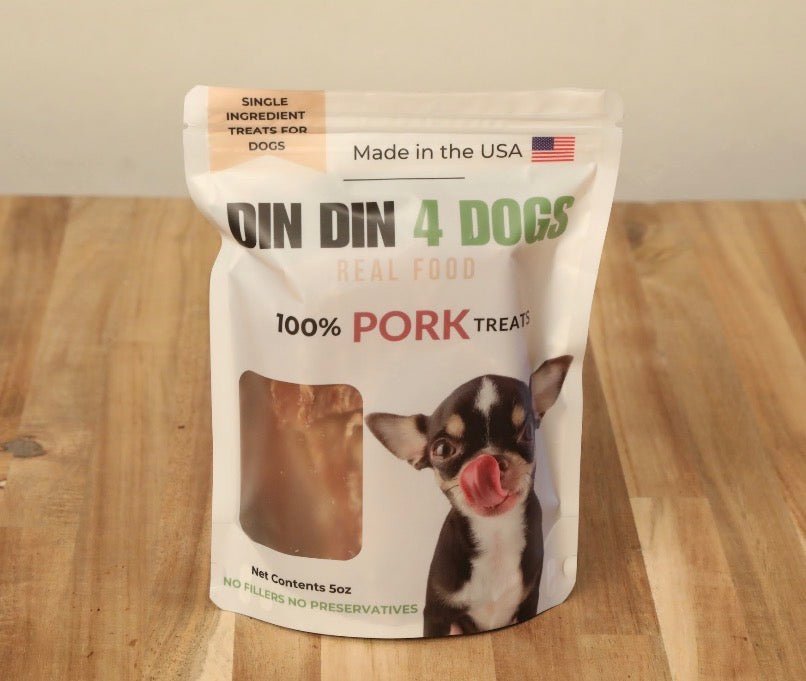 Pork Dog Treats, 5 Ounce Bag, Single Ingredient, High Protein