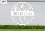 Golf 19th Hole Custom Name Metal Sign | Personalized Golf Bar Decor