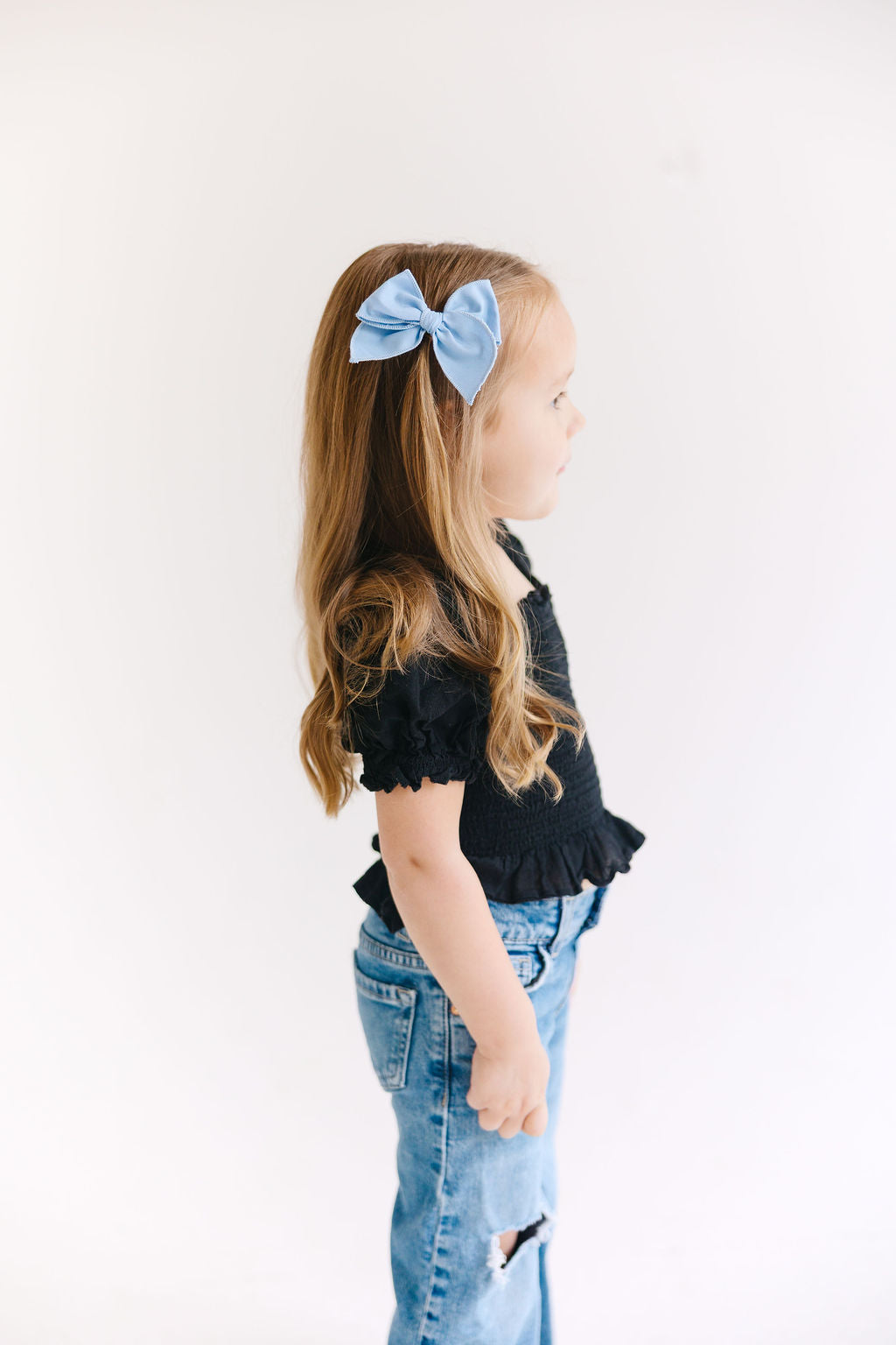 Blue Solid Small Bow