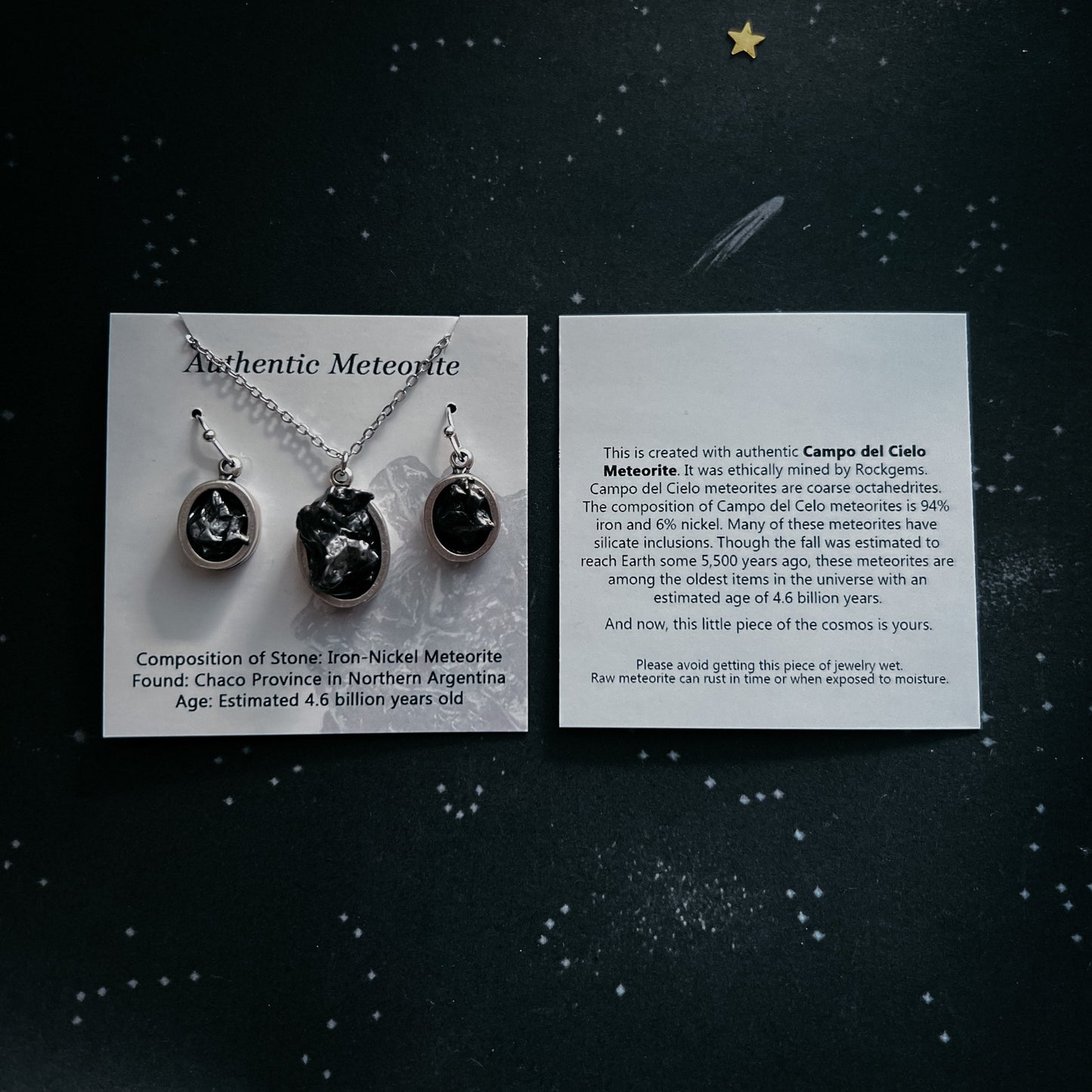 Small Teardrop Meteorite Pendant