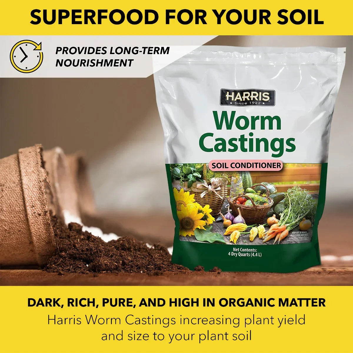 Harris Worm Castings Soil Conditioner (4qt)
