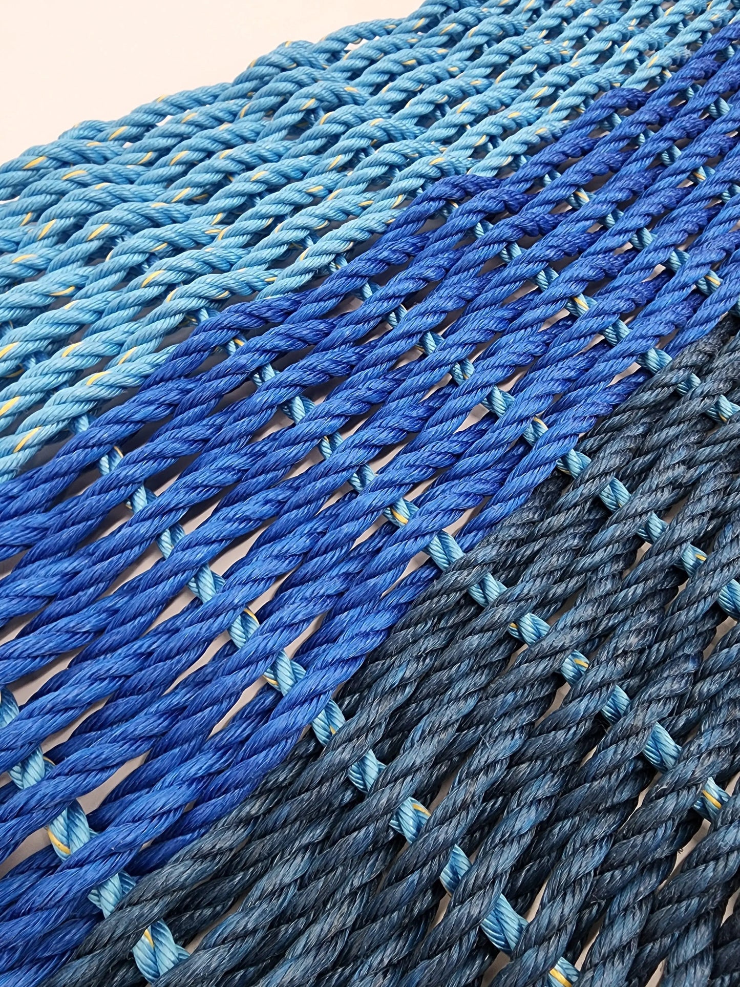Navy Blue, Royal Blue & Light Blue Ombre Lobster Rope Doormat