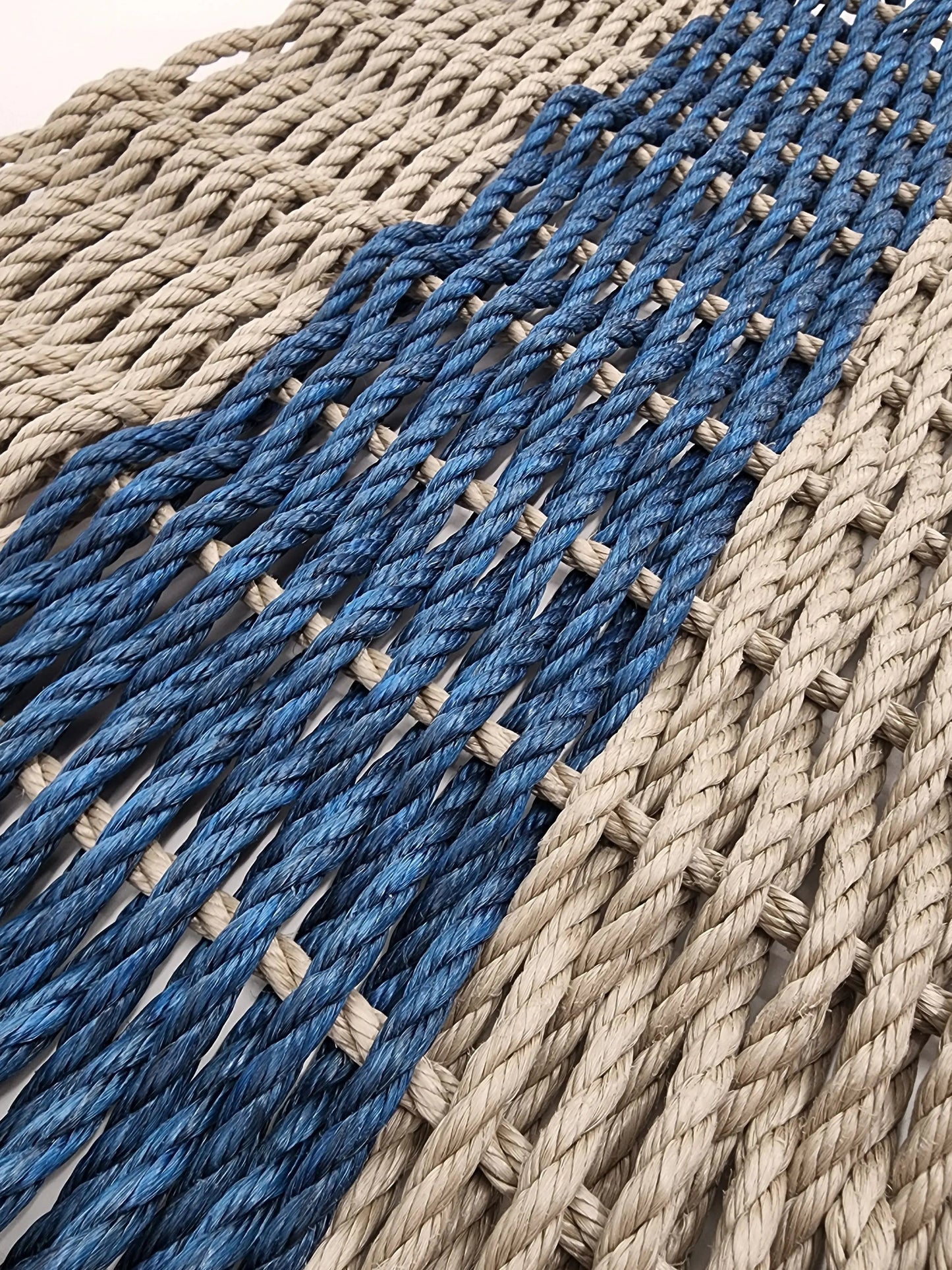 Tan & Navy Blue Lobster Rope Doormat