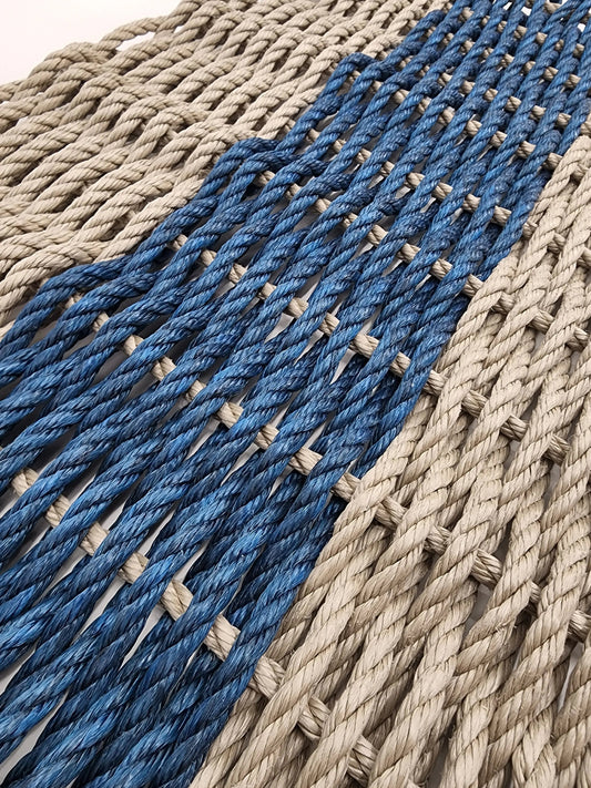 Tan & Navy Blue Lobster Rope Doormat