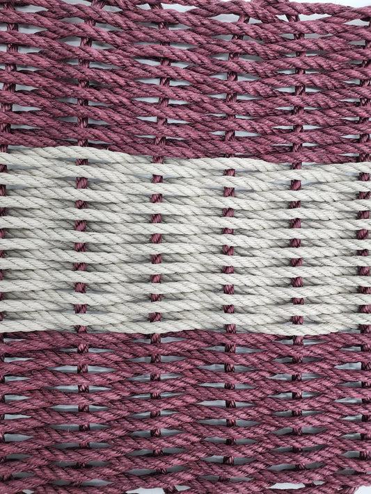 Lobster Rope Mat Burgundy and Tan