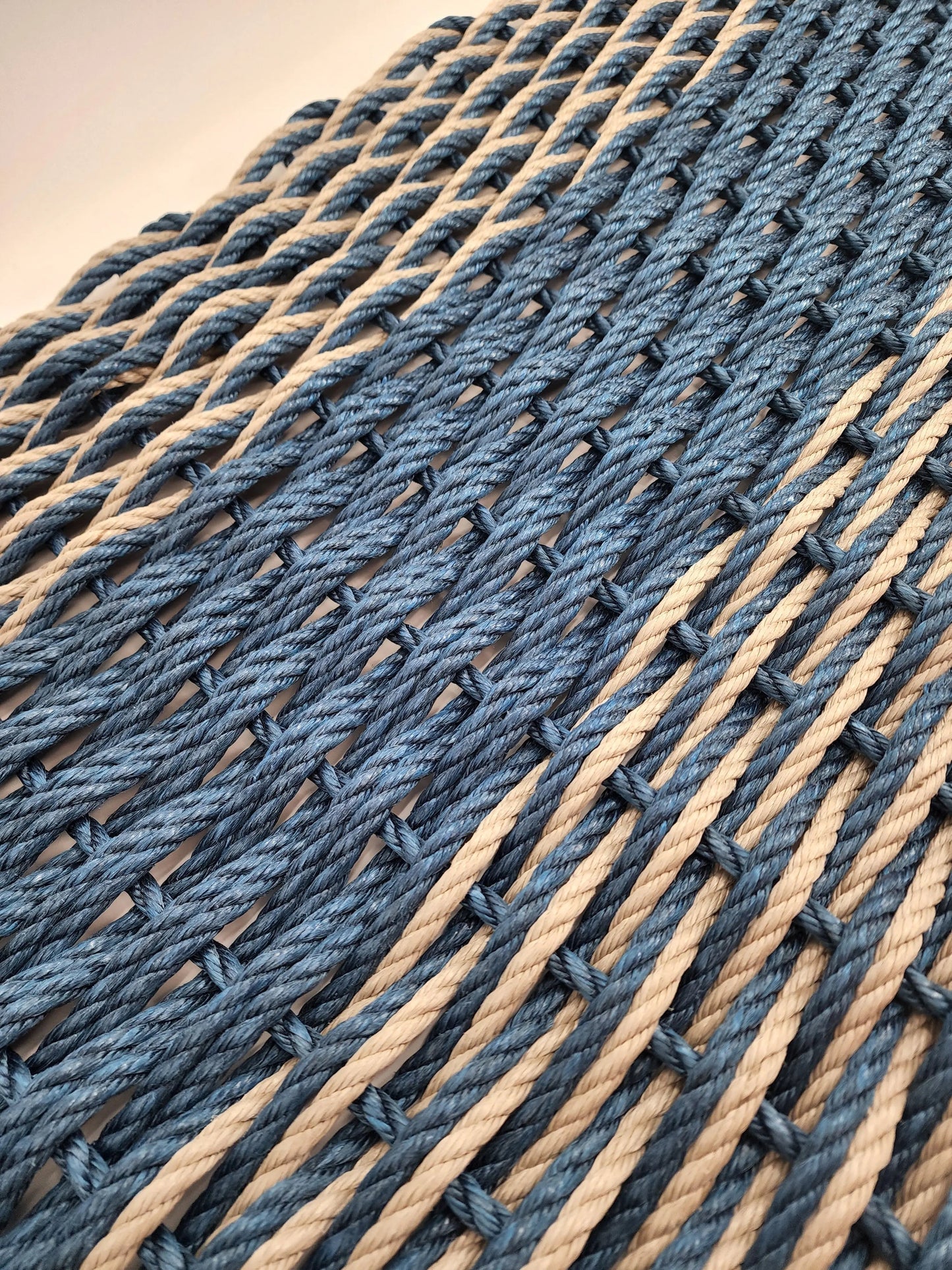 Navy Blue & Tan Double Weave Lobster Rope Doormat