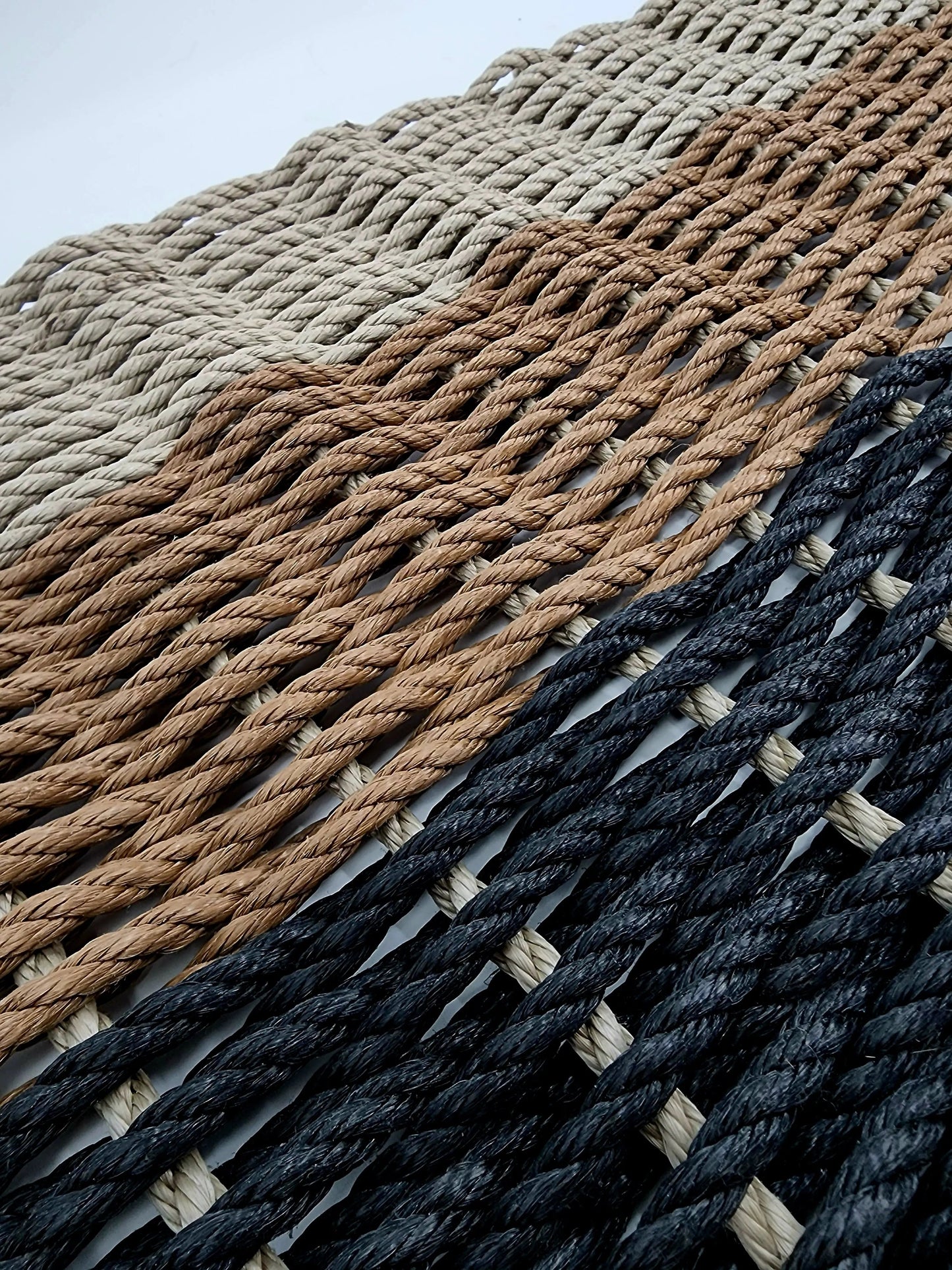 Black, Brown & Tan Ombre Lobster Rope Doormat