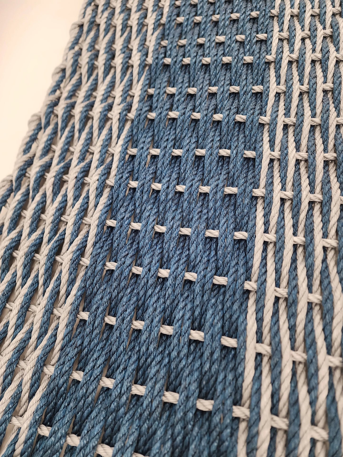 Navy Blue & Light Gray Double Weave Lobster Rope Doormat
