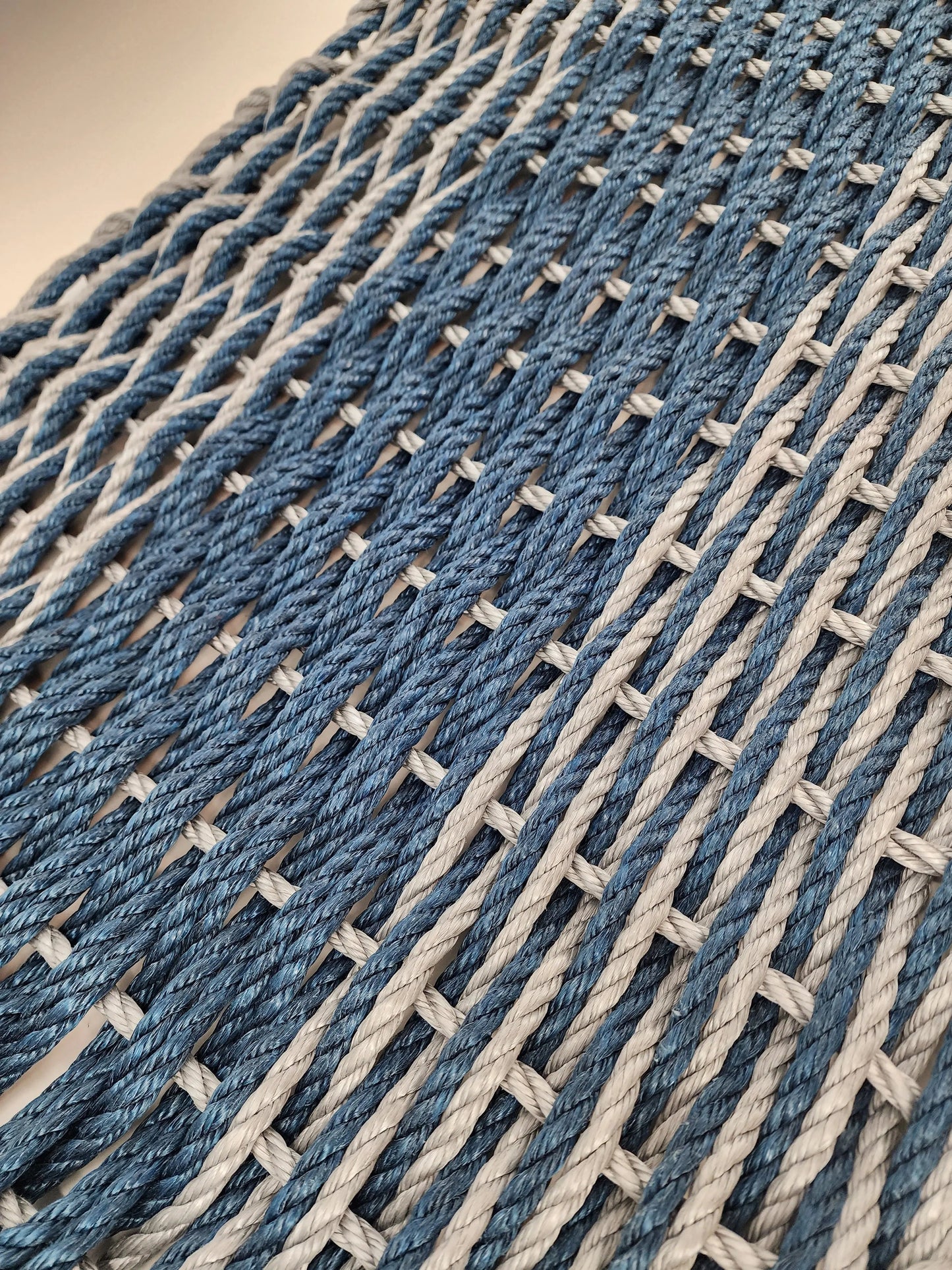Navy Blue & Light Gray Double Weave Lobster Rope Doormat