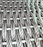 Large Doubleweave Light Gray and Seafoam Lobster Rope Mat