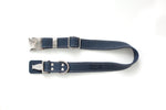 Pro Line Quick-Release Blue Jeans Leather Dog Collar with Metal Buckle