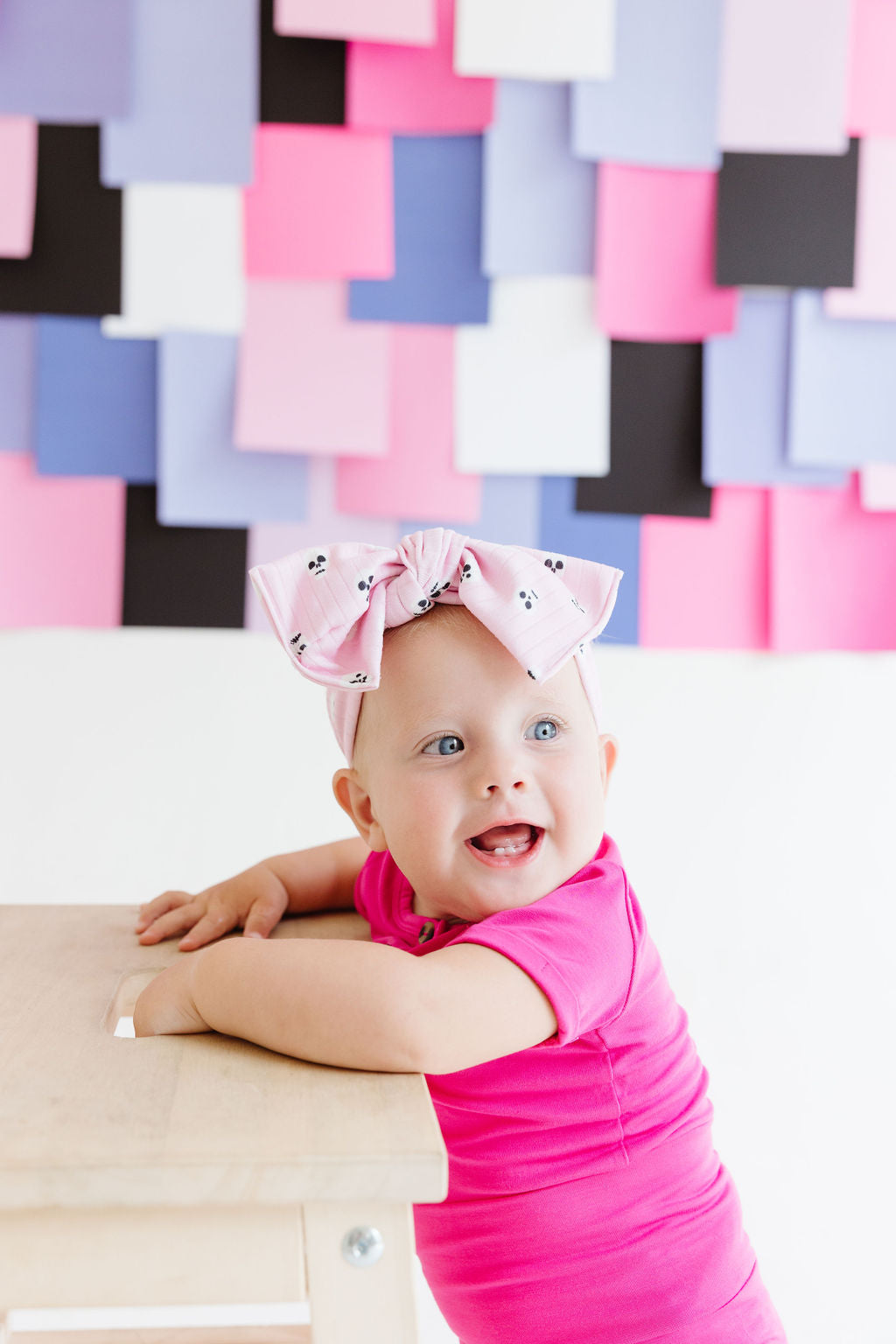 Pink|Skull Baby Bow Turban One Size Fits Most