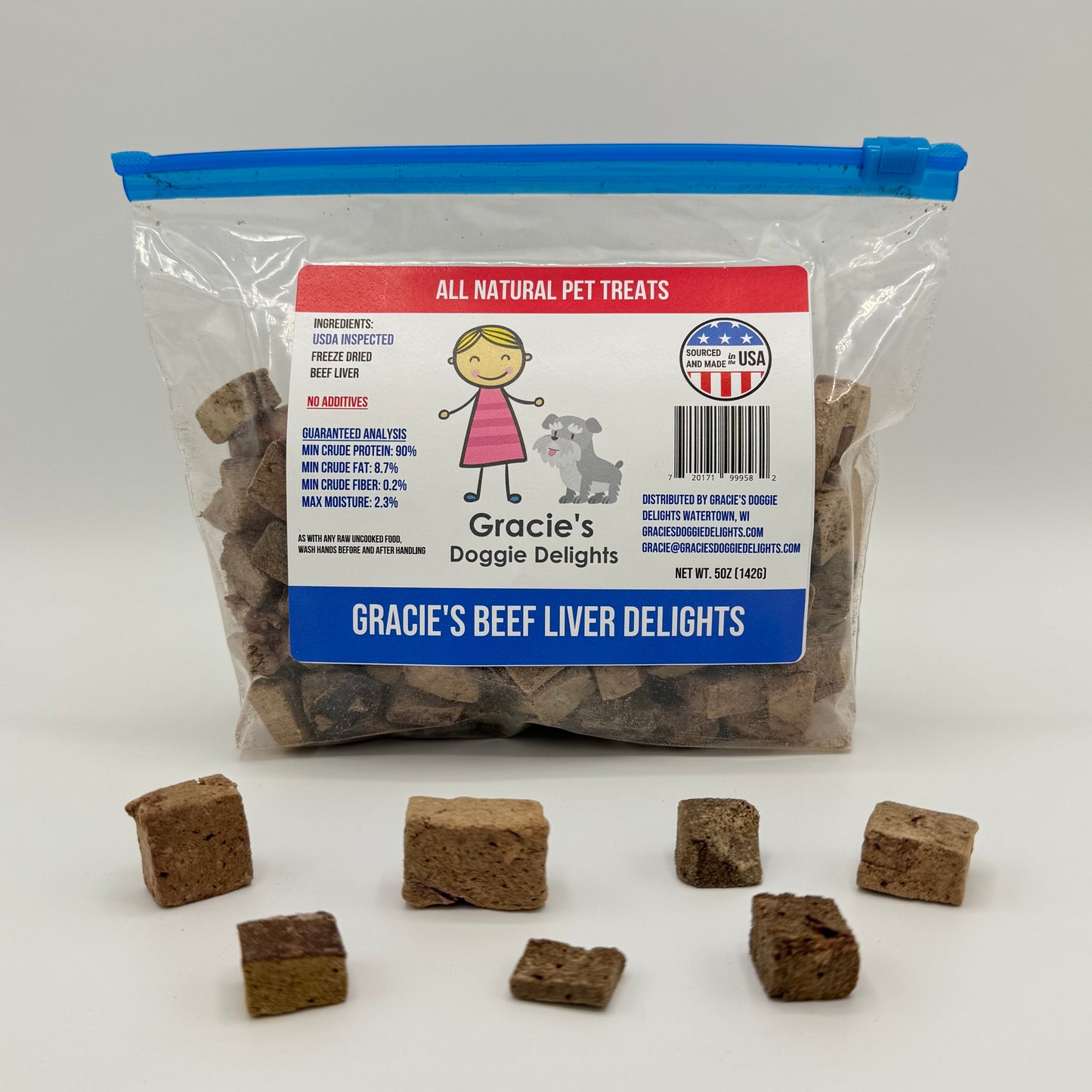 Gracie's Beef Liver Delights Freeze Dried Dog Treats