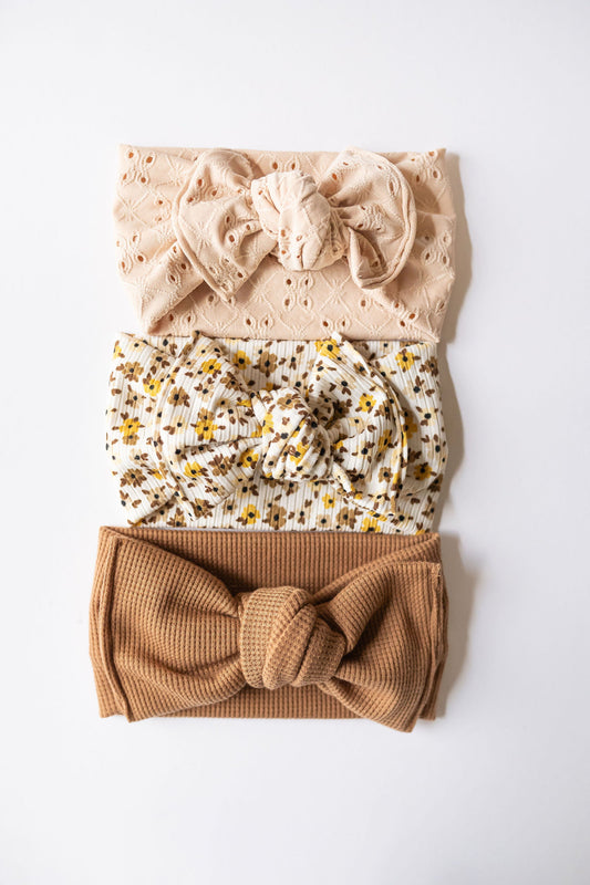 Neutral Baby Bow Turban