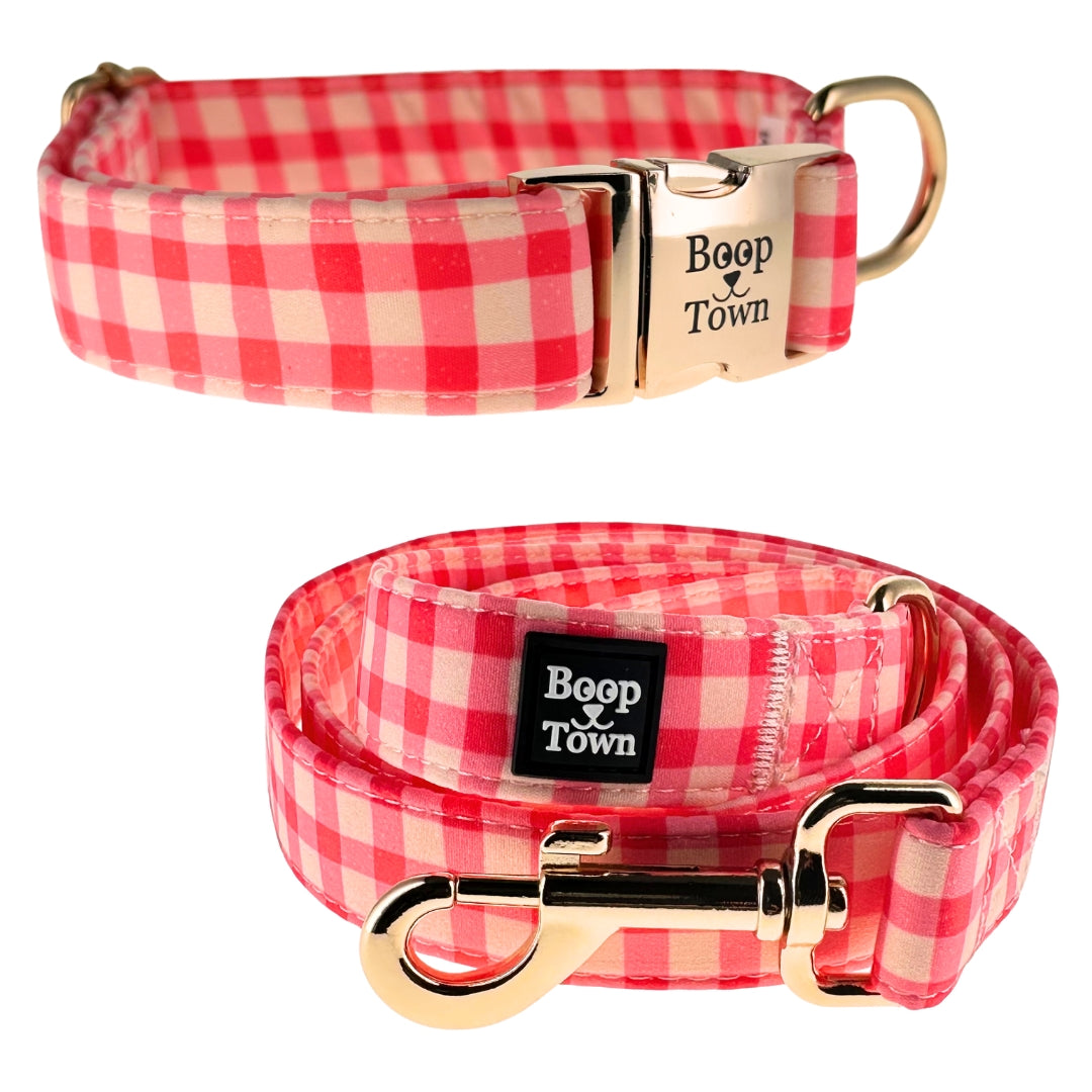 Boop Town Matching Collar and Leash Sets - Soft Cotton with Metal Buckle