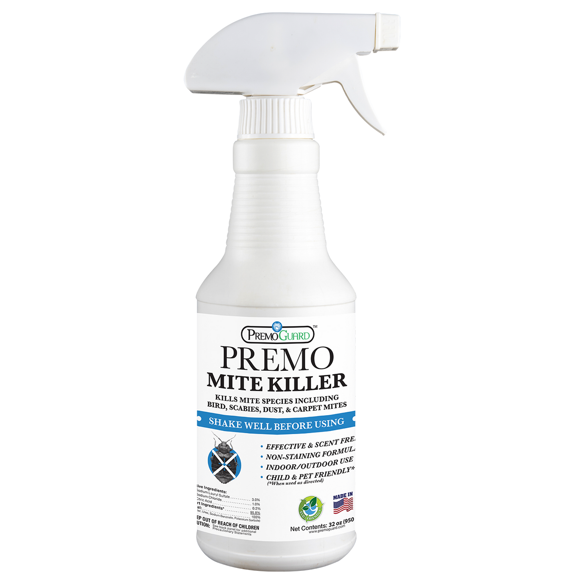 Mite Killer Spray 32 oz | Natural & Non-Toxic | Premo Guard