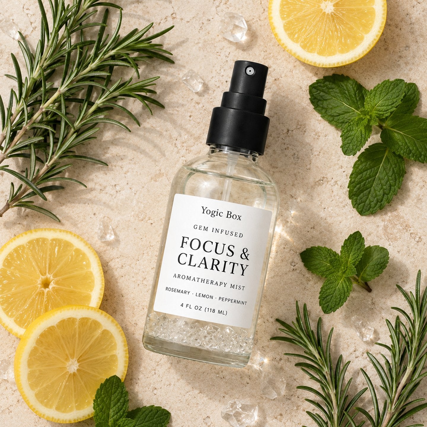 Gem Infused Focus & Clarity Aromatherapy Mist | Pillow Spray