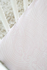 Organic Bamboo Cotton Blend Standard Crib Sheet in Pink Crashing Sea Waves