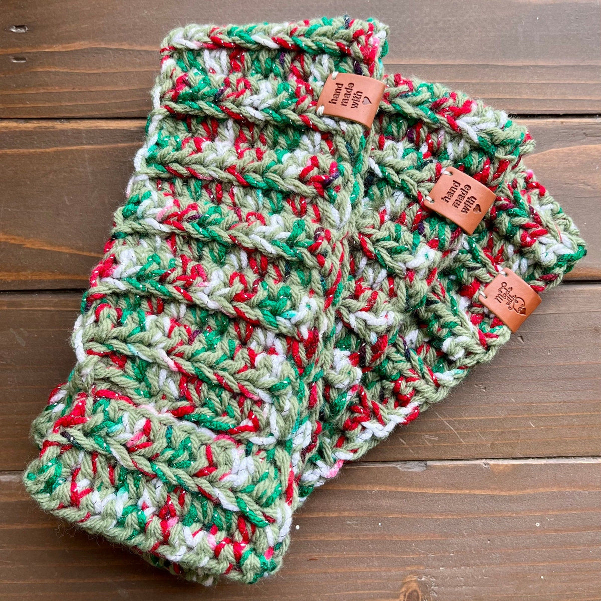 Green Christmas Headband or Ear Warmers for Women