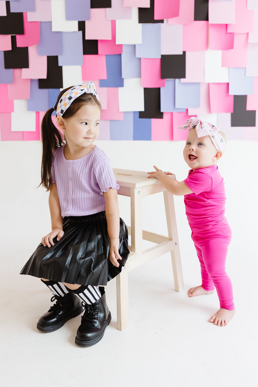 Pink|Skull Baby Bow Turban One Size Fits Most