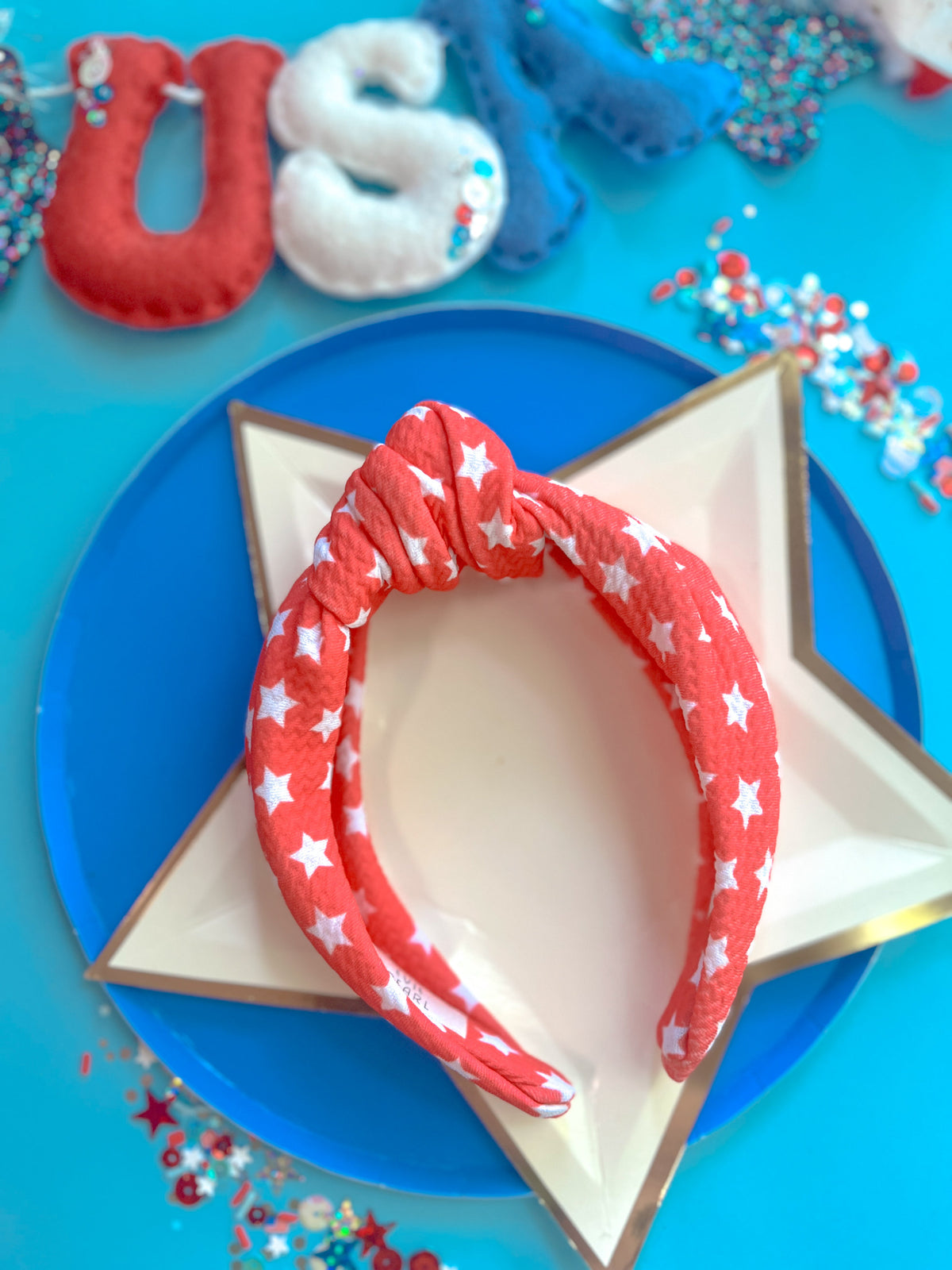 Red Star Knotted Headband