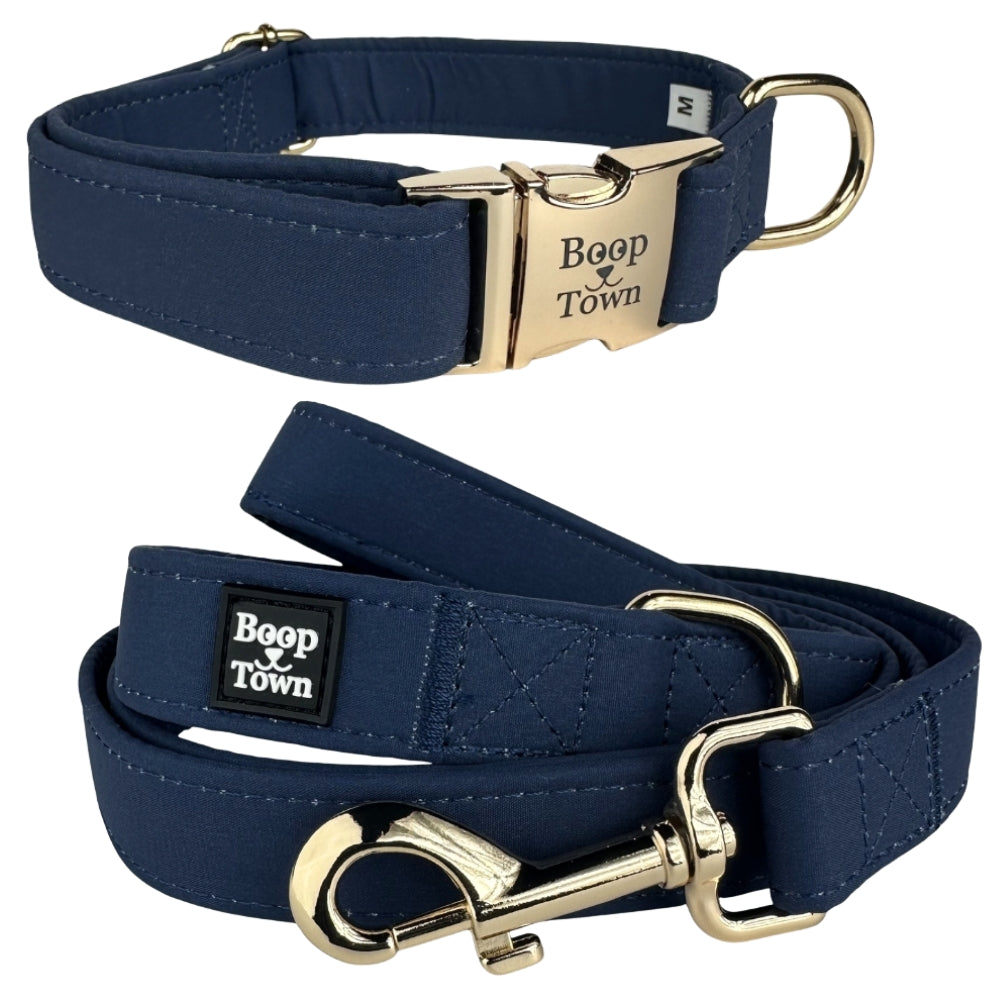 Boop Town Matching Collar and Leash Sets - Soft Cotton with Metal Buckle