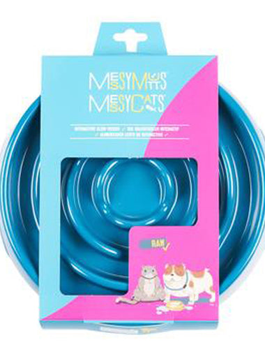 Messy Mutts Dog Cat Slow Feeder Blue 1.75 Cups