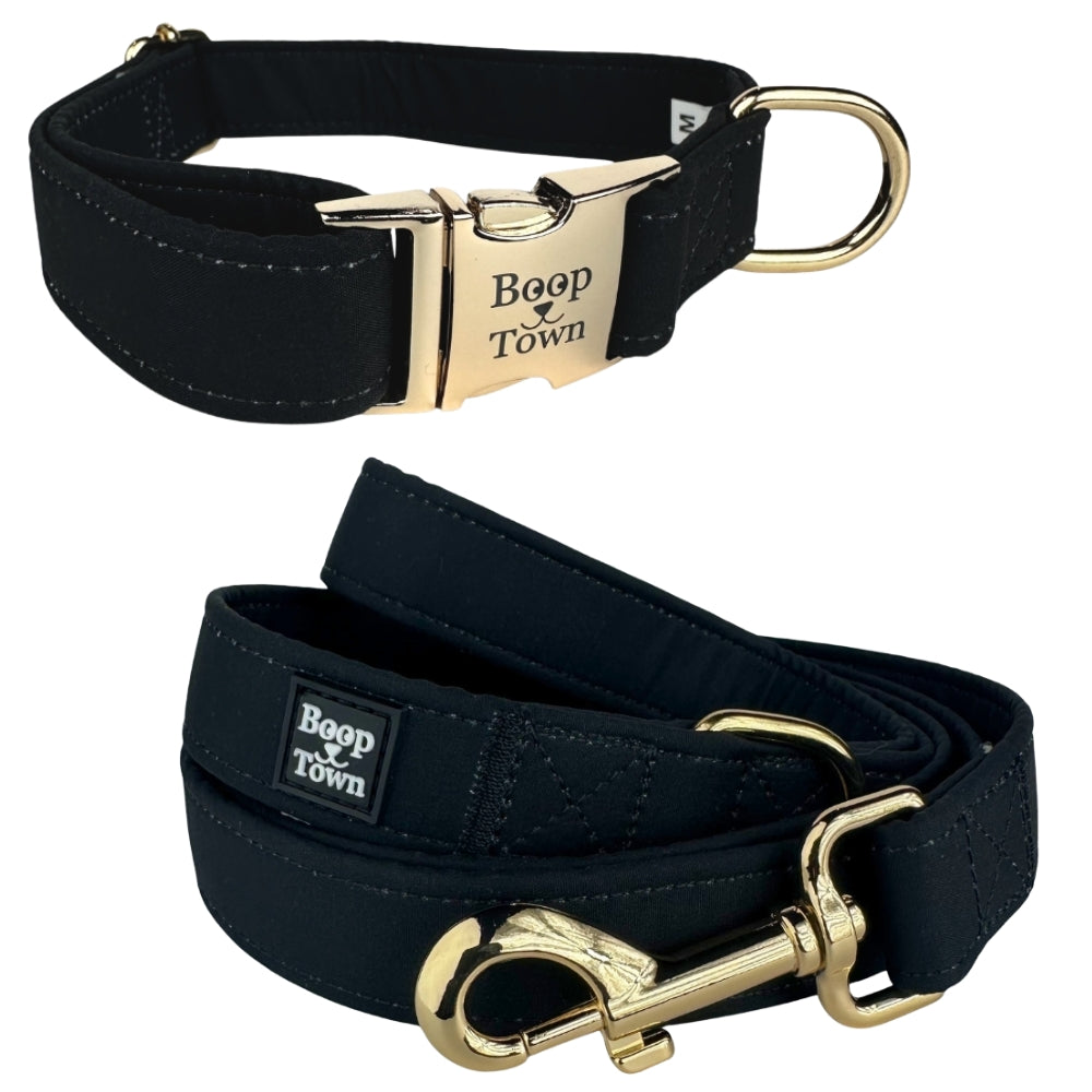 Boop Town Matching Collar and Leash Sets - Soft Cotton with Metal Buckle