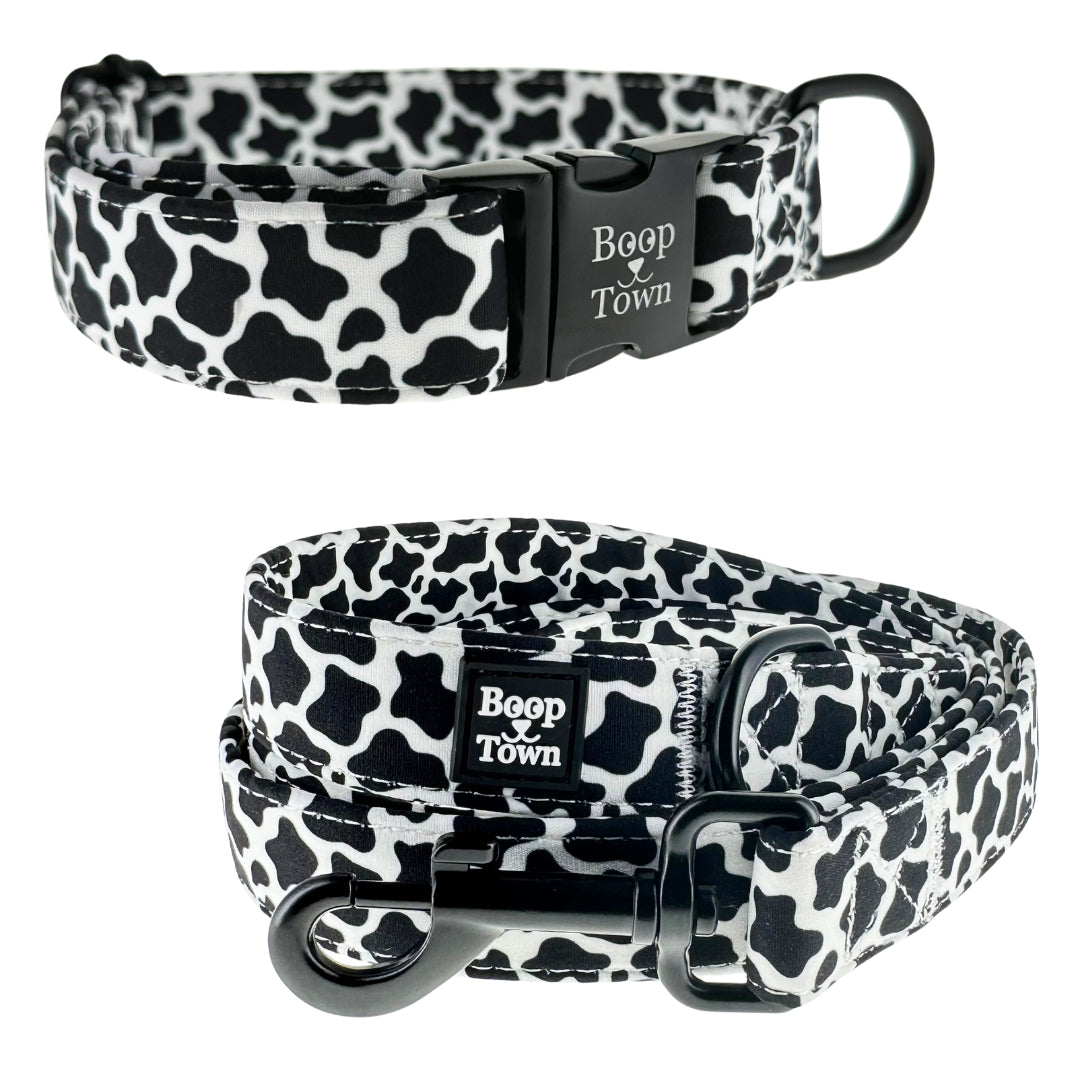 Boop Town Matching Collar and Leash Sets - Soft Cotton with Metal Buckle
