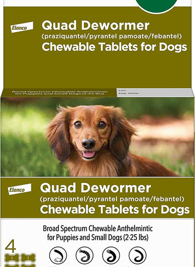 Bayer Quad Dewormer 22.7Mg 4Ct. Small Dog