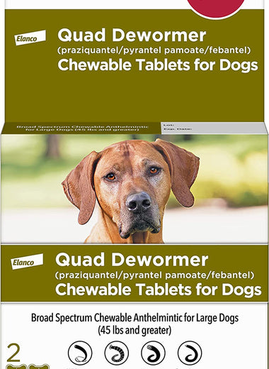 Bayer Quad Dewormer 136Mg 2Ct. Large Dog