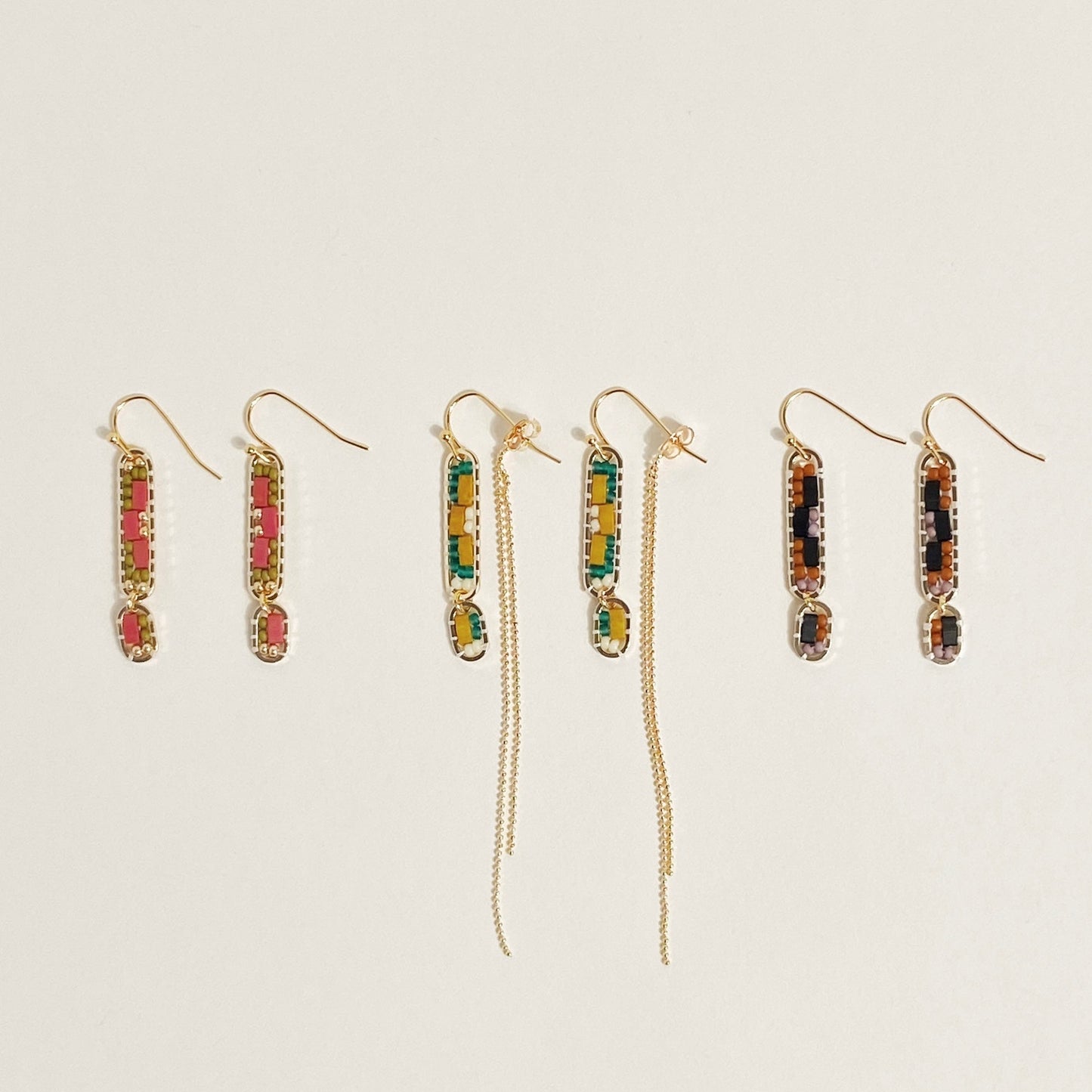 Abstract Earrings in Hibiscus