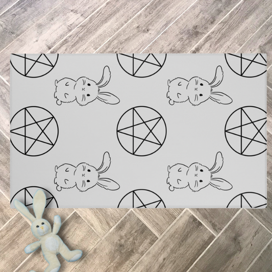 Pet Playpen Floor Mat Rug, Goth Grey