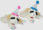 Multipet Lamb Chop w/Birthday Hat Dog Toy 10.5"