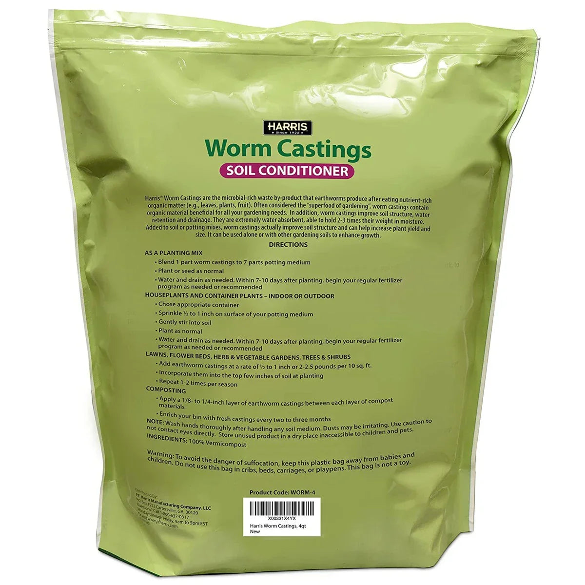 Harris Worm Castings Soil Conditioner (4qt)
