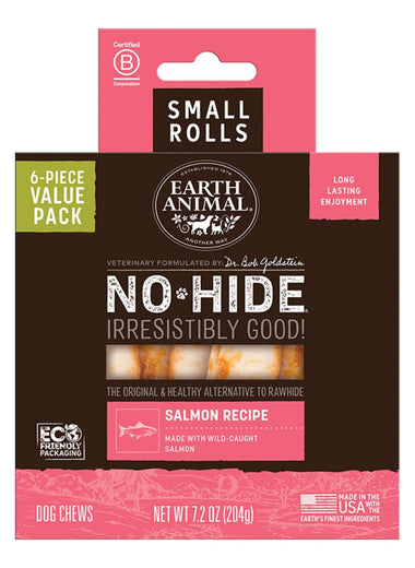EARTH ANIMAL DOG NO-HIDE SALMON ROLLS SMALL VALUE 6 PACK