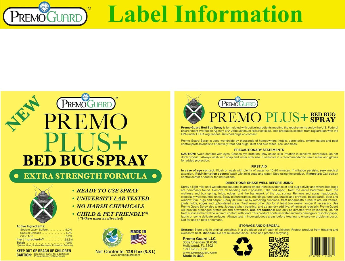 Bed Bug Plus Spray | Natural & Non-Toxic | Premo Guard