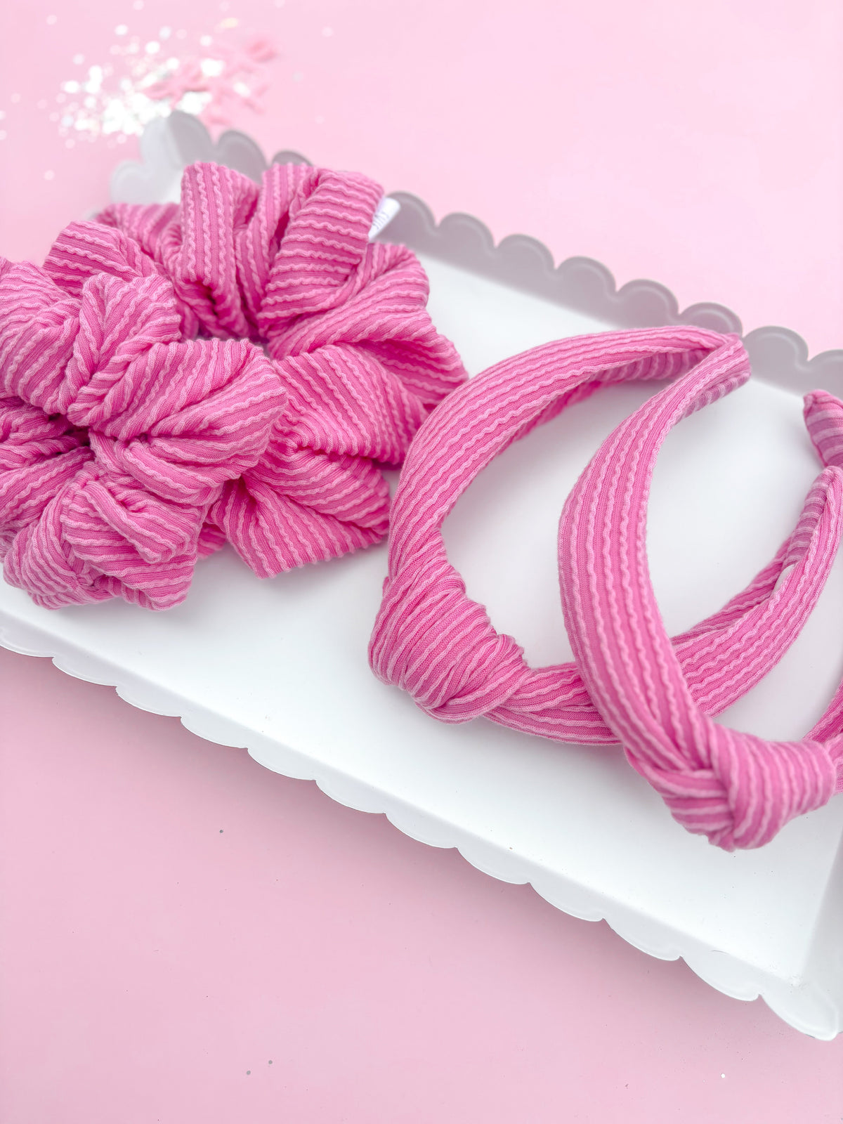 Taffy Pink Ribbed Knotted Headband