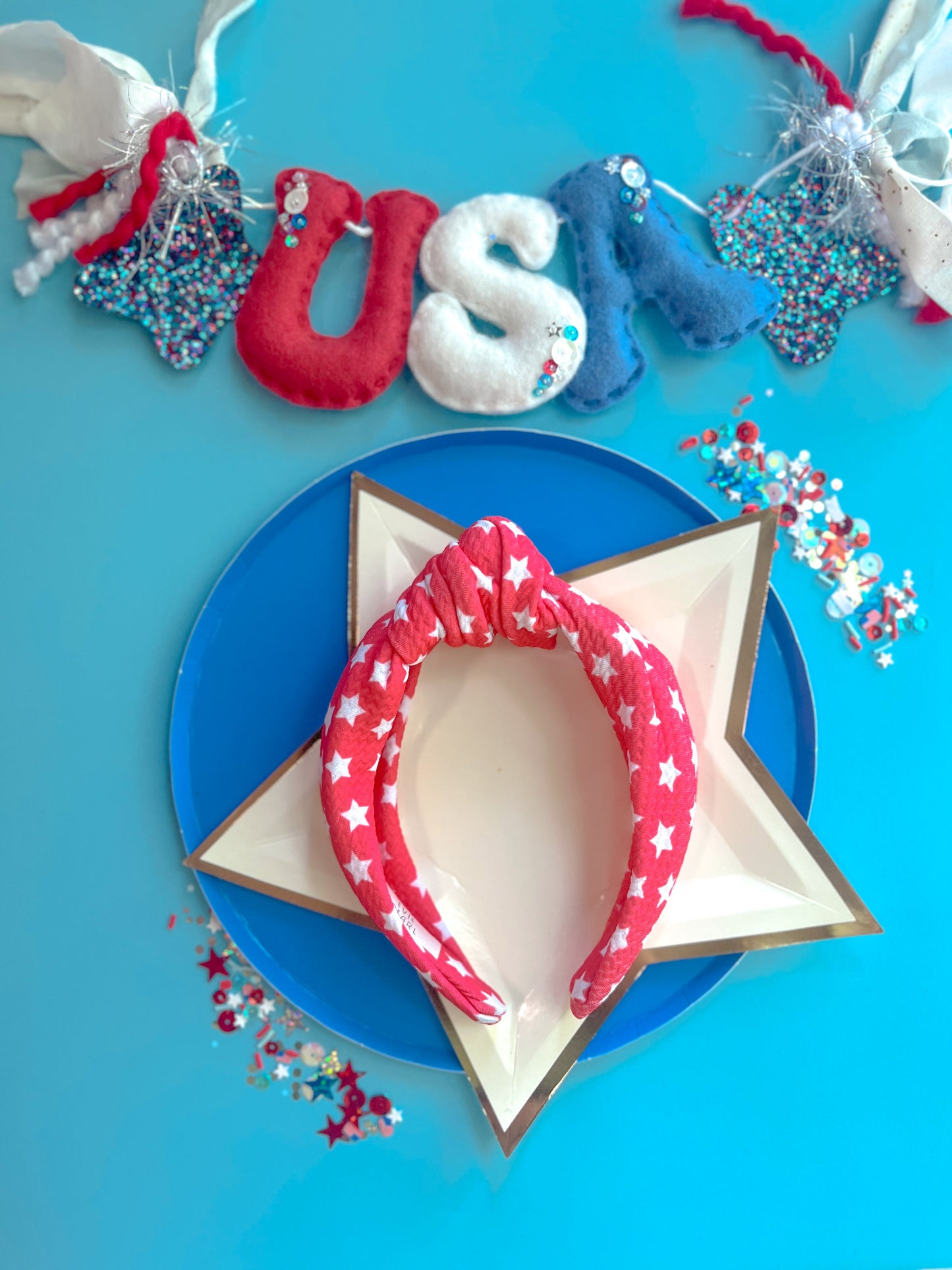 Red Star Knotted Headband