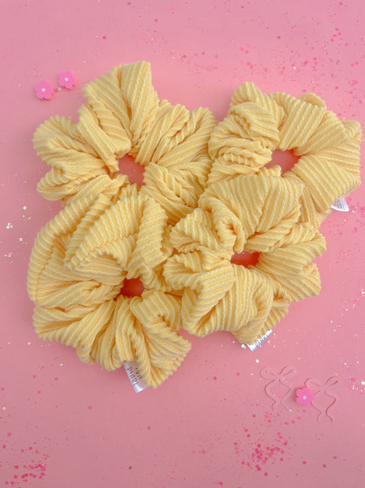 Butter Yellow Ribbed Scrunchy