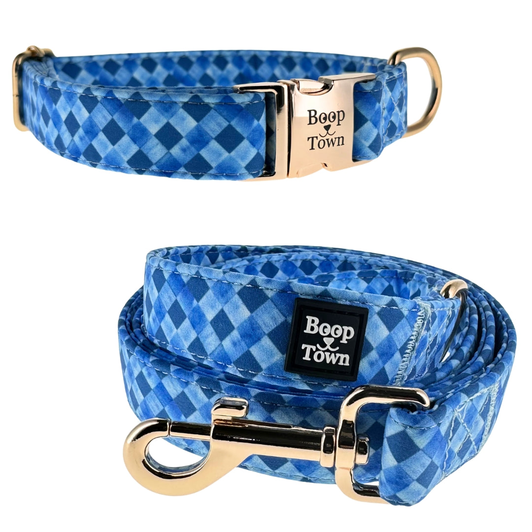 Boop Town Matching Collar and Leash Sets - Soft Cotton with Metal Buckle