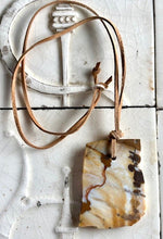 Brown Agate on light brown leather