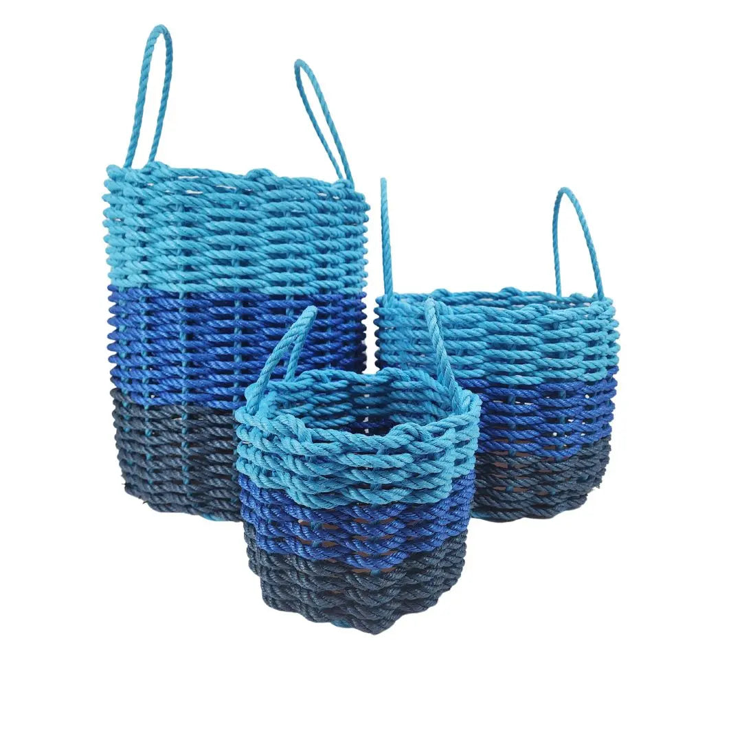 Navy Blue, Blue & Light Blue Ombre Rope Basket