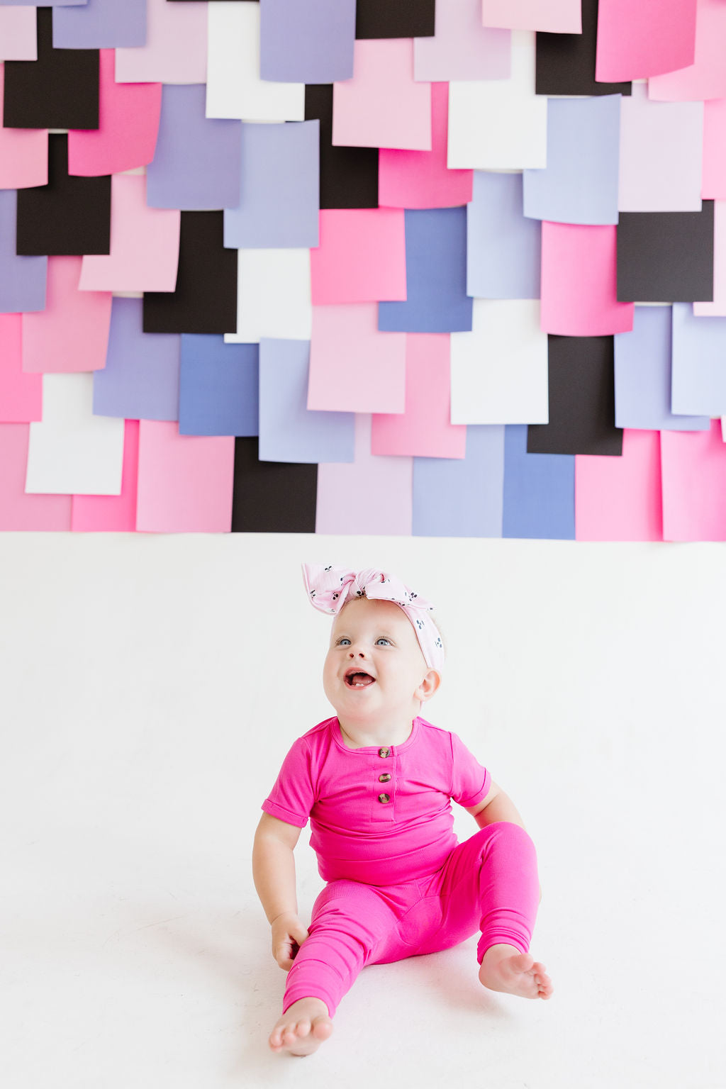 Pink|Skull Baby Bow Turban One Size Fits Most