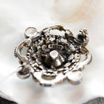 Seed Pearl Silver Brooch