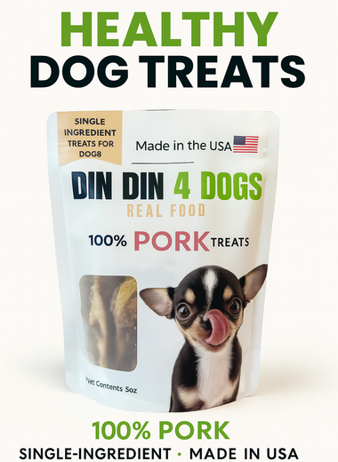 100% Pork Dog Treats, 5 Ounce Bag, Single Ingredient, High Protein