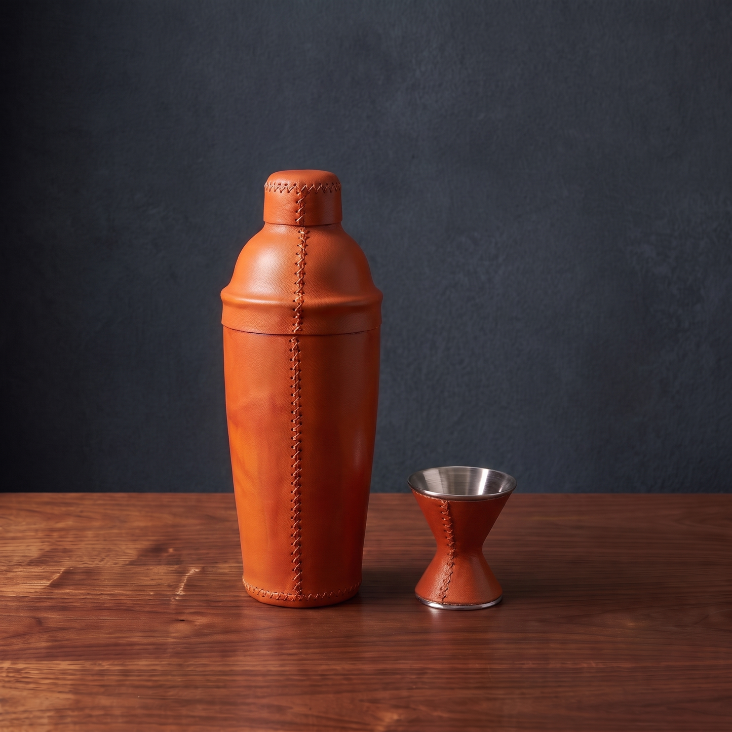 Coctelera | Leather Cocktail Shaker + Jigger