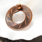 Copper Circle and Ball Accent Brooch